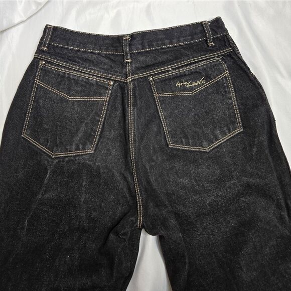 VINTAGE 80s dark wash high waist western Gloria Vanderbilt straight leg jeans 27 - Picture 2 of 11